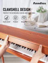 Anndles Electric Piano 88 Keys,Digital Piano Weighted For Beginner,Keyboard Piano,Include Piano bench,Power Adapter,Three Pedel,Manual User (Wood Anndles