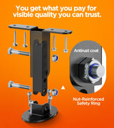 3 Pack Heavy Duty Pergola Brackets RISHTEN Adjustable Pergola Roof Riser Beam Bracket for Roof Mount Pergola Patio Cover, Pergola Brackets Kit Black RISHTEN