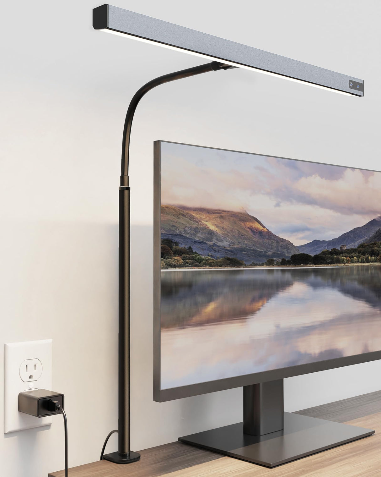 SUPERDANNY LED Desk Lamp for Office Home, Eye-Caring Desk Light with Adjustable Gooseneck, 12W Touch Control Dimmable Brightness, Architect Clamp SUPERDANNY
