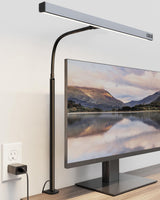 SUPERDANNY LED Desk Lamp for Office Home, Eye-Caring Desk Light with Adjustable Gooseneck, 12W Touch Control Dimmable Brightness, Architect Clamp SUPERDANNY
