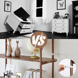 79" Tall Arched Bookshelf with Sliding Tambour Doors, Mid Century Modern Curved Bookcase Cabinet with Storage, 4-Tier Open Display Storage Shelf for Home Office,Living Room (Walnut, 79inch) Janmer Home