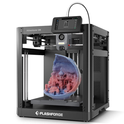 FLASHFORGE Official Adventurer 5M 3D Printer Auto Leveling, Max 600mm/s High Speed FDM 3D Printer with 280°C Direct Extruder, Quick Detachable Nozzle, Core XY Metal 3D Printer,Print Size 220× - WoodArtSupply