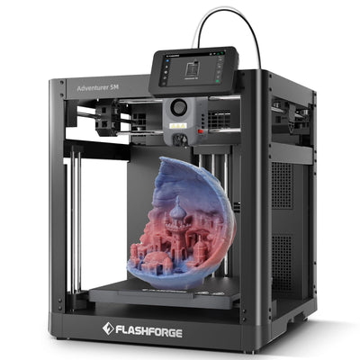 FLASHFORGE Official Adventurer 5M 3D Printer Auto Leveling, Max 600mm/s High Speed FDM 3D Printer with 280°C Direct Extruder, Quick Detachable Nozzle, Core XY Metal 3D Printer,Print Size 220×220×220mm
