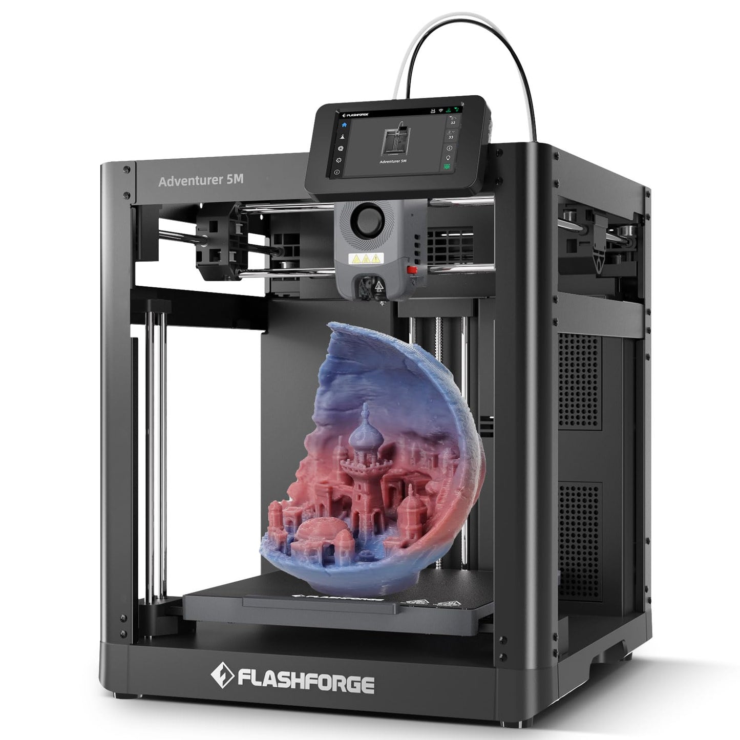 FLASHFORGE Adventurer 5M 3D Printer with Extra 1KG HS PETG Black Filament - WoodArtSupply