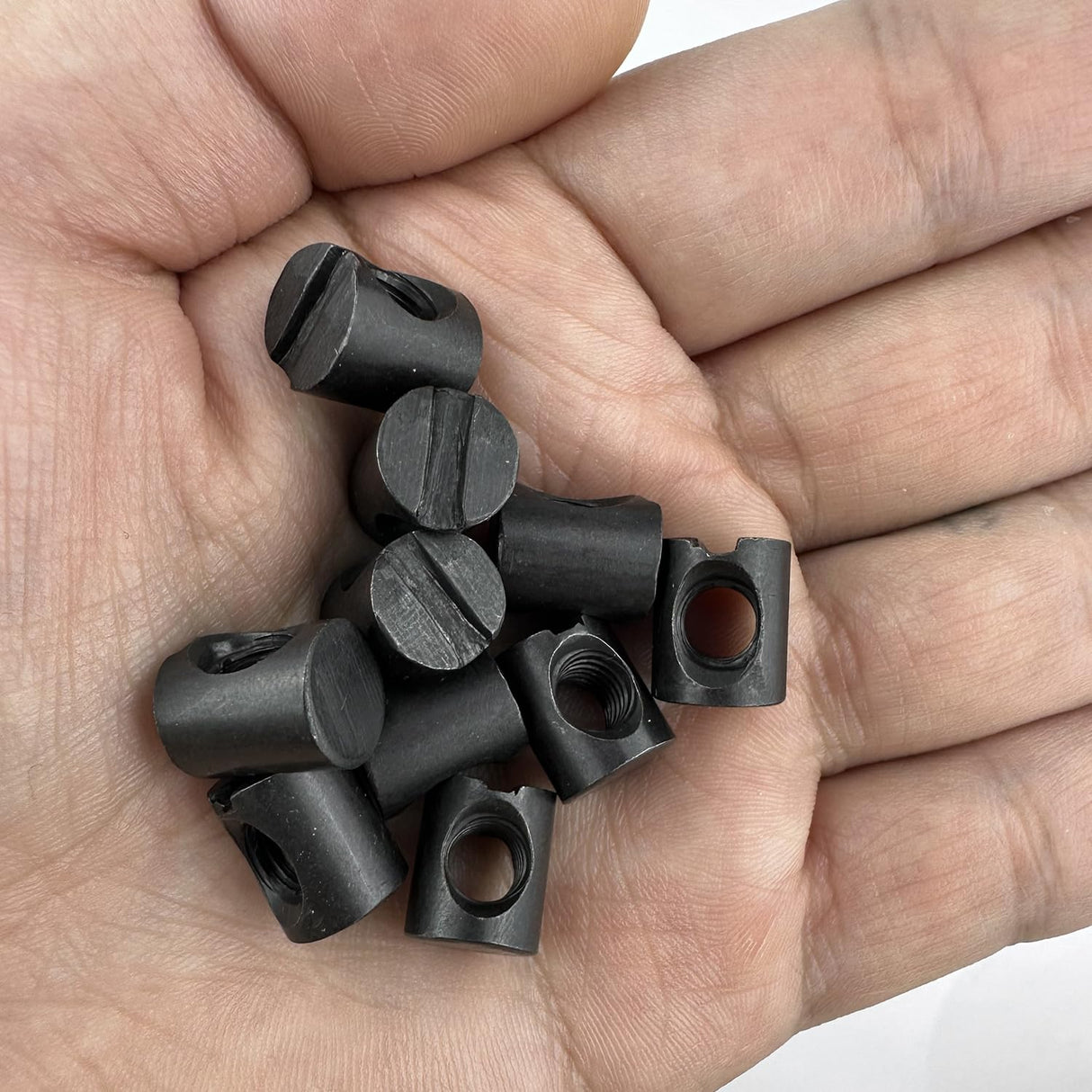 10 PCS Metric Black M6 Barrel Nuts Cross Dowels Slotted Nuts Baby Bed Crib Screws Hardware Replacement Kit for Bunk Bed Beds Headboards Chairs Furniture M6x10mmx12mm SUUJI
