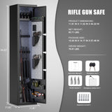 Omethey Fireproof Gun Safe, 5 Gun Heavy Biometric Fingerprint Rifle Safe, Gun Safes for Home Rifle and Pistols with LCD Screen Keypad and Silent Mode, 3 Adjustable Gun Slots Omethey