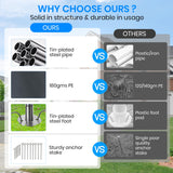 Carport 12x20 FT Heavy Duty,Outdoor Portable Garage with Removable Sidewalls & Doors, Waterproof, UV-Resistant Canopy Shelter for Vehicles, Boats, RVs, Trucks, All-Season Car Port, Gray RICHRYCE