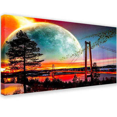 TOCARE Large Diamond Painting Kits for Adults Sunset, Sunset Bridge Diamond Painting Kits 15.7x31.5Inch, Full Drill Diamond Art Kits for Adults City Scenesfor Home Wall Decor