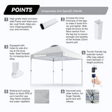 Nazhura 10' x 10' Pop Up Canopy Tent with Sand Weight Bag, Freestanding Sun Shelter for Picnic and Camping, One Person Setup and Height Adjustable (White) Nazhura