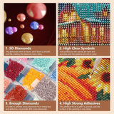 SJUTOUCI Diamond Painting Kits for Adults, Landscape Diamond Art Kits for Beginners, 5D DIY Full Drill Gem Craft Art for Home Decor 12x12 inch, Cabin by The Lake SJUTOUCI