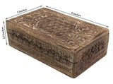 DharmaObjects Hand Carved Jewelry Trinket Keepsake Wooden Storage Box (Large, Flower Of Life) DharmaObjects