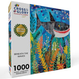 Cross & Glory - Beneath The Waves: Shark's Colorful Realm - 1000 Piece Jigsaw Puzzle for Adults & Kids 12+ | Vibrant Oceanic Art | Satin Finish | 20x27 Inches Cross & Glory
