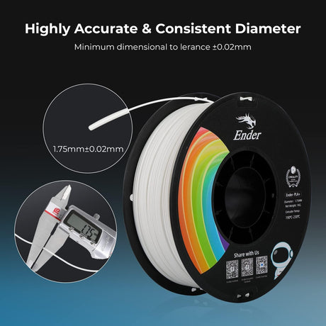 Creality PLA Filament 1.75mm, Upgrade PLA+ Filament Strong Toughness No-Tangling Vacuum Packaging 3D Printing Filament Fit Most FDM 3D Printers, 1kg Spool, Accuracy +/- 0.02mm, Multi-Color Creality