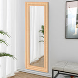 FUWU HOME Rattan Full Length Mirror, 24 X 60 inch Wood Bathroom Vanity Mirror, Free Standing or Wall Mounted Full Body Mirror for Bedroom, Living Room, Dressing Room FUWU HOME