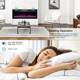 68 Inch Electric Fireplace Recessed and Wall Mounted, Fireplace Heater and Linear Fireplace, Ultra-Thin Electric Fireplace, Low Noise, with Timer, Remote Control, Adjustable 12 Flame Color, 750/1500W Sixfivsevn