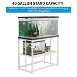 VOWNER 40-50 Gallon Fish Tank Stand - Metal Aquarium Stand, 36.6" x 18.5" x 29.5" Heavy Duty Reptile Tank Stand, Adjustable 2-Tier Fish Tank Rack Shelf for Home Office, Tank not Included, White VOWNER