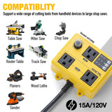 SENCTRL Automatic Vacuum Switch for Power Tools to Turn Dust Collectors On and Off Automatically, for Automated Woodworking Miter Saw Accessories, Shop Vac Delay Off, Safety Overload Breaker senctrl