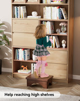 ECROCY Step Stools for Adults Pre-Assembled, Sturdy Foot Stool Lightweight, Portable Wood Step Stool Attractive, Solid Wooden Step Stool with Smooth Finish, Bed Steps for High Beds for Adults ECROCY