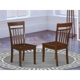 East West Furniture CAC-MAH-W Capri Dining Room Chairs - Slat Back Solid Wood Seat Chairs, Set of 2, Mahogany East West Furniture