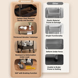 3 Tier Metal Rolling Utility Cart Organizer with Walnut Table Top, Stable and Sturdy Rolling Storage Carts with 2 Lockable Wheels for Kitchen，Bathroom，Snacks，Coffee，Craft，Makeup，Baby Essentials MASHART