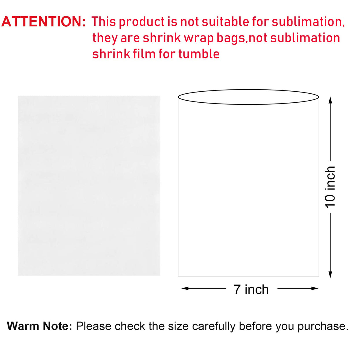 Shrink Wrap Bags,100 Pcs 7x10 Inches Clear PVC Heat Shrink Wrap for Packaging Soap,Book,Bath Bombs, Film DVD/CD, Candles,Bottles and Homemade DIY Projects Morepack