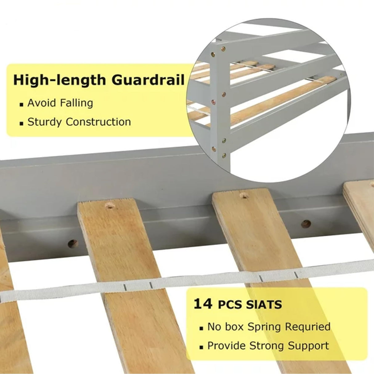 Bellemave Twin Low Loft Bed with Storage Staircase - Stylish Gray Frame for Kids and Teens Bellemave