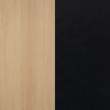 Nathan James Theo Ladder 3 tier Open Bookshelf with Rattan Drawers and Matte Steel Frame, Light Oak/Black Nathan James