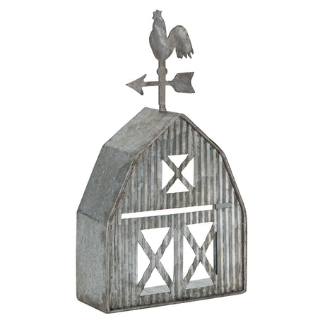 Synovana Barn Shaped Tea Light Candle Holder Farmhouse Galvanized Metal Candle Holder Vintage Decorative Tealight Holder for Table Centerpiece Decoration - 5.24" x 1.97" x 9.25" Synovana