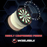 Dart Board - Bristle Steel Tip Dartboard Dart Boards for Adults Bristle Steel Tip Dartboard Set Dart Boards for Adults Rotating Number Ring Staple-Free Bullseye with 12 Darts Metal Tip (New) WIN.MAX