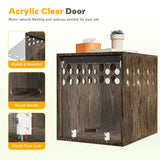 Dog Crate Furniture, SAUCE ZHAN Dog Kennel with Cushion for Small/Medium Dogs, End Side Table Wooden Crate for Pets Indoor, Brown SAUCE ZHAN