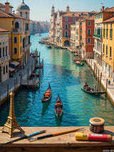 MOER SKY Venice Canal Gondolas Scenic Vibrant Diamond Art Kits for Adults DIY 5D Full Drill Diamond Painting Kits for Adults Beginner, Frameless Diamond Painting Craft for Home Wall Decor 12x16 inch MOER SKY