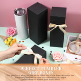 Qilery 24 Pcs Gift Boxes for Sublimation Tumblers Gift Box with Ribbon for 12oz, 20oz, 30oz Heat Press Sublimation Blanks Tumblers Skinny Tumbler Gift Boxes for Shipping Wrapping (Black) Qilery