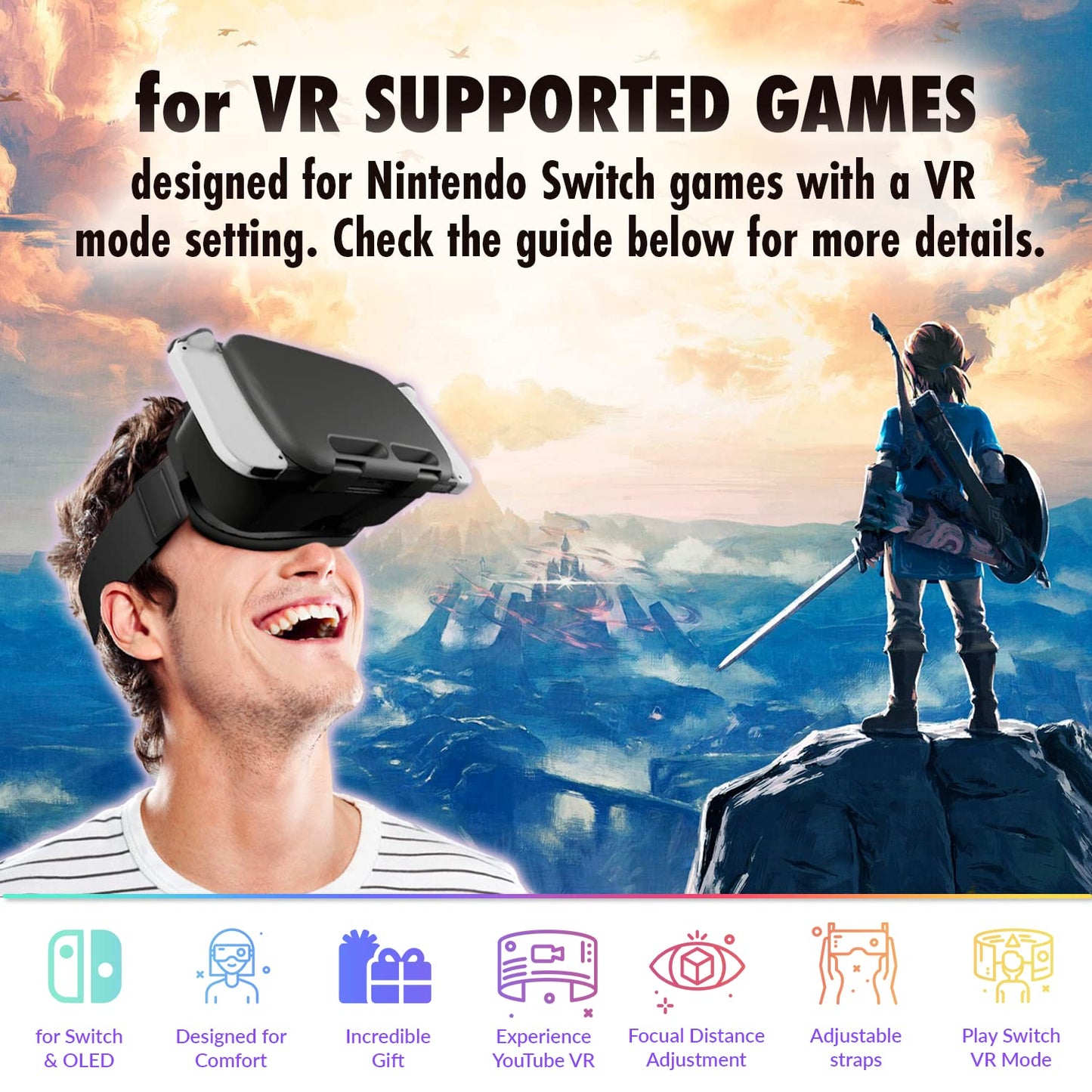 Orzly Party Pack & VR Headset for Nintendo Switch