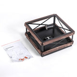 MAYNA 2-Light Industrial Ceiling Light Fixtures, Farmhouse Flush Mount Ceiling Light, Metal and Wood Square Dining Room Light Fixture for Hallway Bedroom Balcony Farmhouse,Black MAYNA