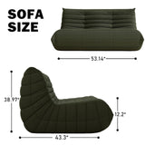 Bean Bag Chair, Loveseat Fireside Chair Bean Bag Sofa Large Bean Bag Chair for Adults, 2 Seater Bean Bag Chairs for Teens with High Density Comfortable Foam, Bean Bag for Living Room, Bedroom (Green) YVDNHP