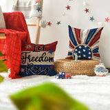 AVOIN colorlife Let Freedom Ring Stars Fireworks Red White Flower Throw Pillow Covers, 18 x 18 Inch 4th of July Patriotic Independence Memorial Day USA Flag Cushion Case for Sofa Couch Set of 4 AVOIN colorlife