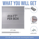 Slatwall Panels Garage Slat Wall Storage Systems 4'x4', Slat Wall Paneling Garage Wall Organizer, Grey Slat Board PVC Wall Panels Slatwall Displays Garage Tool Organizer Wall Mount Ladder Bike Rack HODURWALL