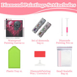 MAXBYE Halloween Diamonds Art Kits for Adults, 5D Skull Love Heart Diamond Painting Kits for Beginnert, DIY Full Drill Diamond Art for Home Wall Decor and Gift 12x12in MAXBYE