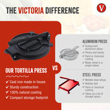 Victoria Cast Iron Tortilla Press, Tortilla and Roti Maker, Made in Colombia, 8 Inches Victoria