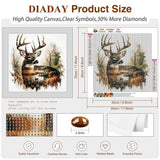 DIADAY Diamond Painting Kits Deer, DIY Diamond Art Kits for Adults Beginners, 5D Full Drill Round Gem Art Diamond Dots Craft Home Wall Decor Gift 12 x 12 Inches DIADAY