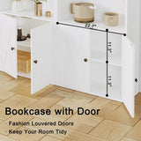 IRONCK 70-Inch Industrial White Tall Bookcase with Adjustable LED Lights IRONCK