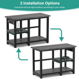 AQQA 40-50 Gallon Fish Tank Stand with 5 in 1 Power Outlets, 36x18 Inch Heavy Duty Metal Frame Aquarium Stand, Adjustable Storage Shelves, 720LBS Capacity Terrarium Stand, 3 Tiers Reptile Tank Stand AQQA