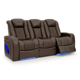 Seatcraft Anthem LT Zero-Gravity HeatZero Italian Leather Sofa w/Fold-Down Table Home Theater Seating, Heat & Massage, Power Headrest, Power Recline, Brown Seatcraft