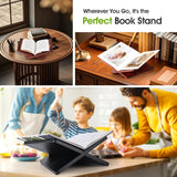 Wood Book Stand for Reading - 15° Angle Book Display Stand for Cookbooks, Textbooks, Sheet Music & Tablets, Magazines (Redwood) Onzsiefa