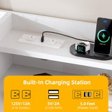 DWVO 6 Drawer Dresser with LED Light and Charging Station, Modern Chest of Drawers, Wide Drawer Organizer Cabinet for Living Room, Entryway, Hallway DWVO