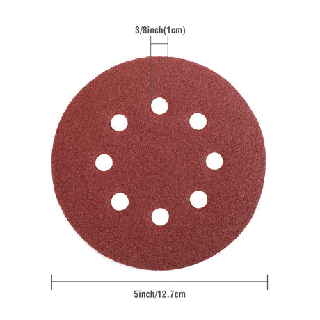 WORKPRO 80-Piece Sanding Disc Set，5-Inch 8-Hole Hook and Loop Sanding Discs, 60, 80, 100, 120, 180, 240, 320, 400 Grits Sandpaper for Random Orbital Sander(Not for Oscillating Tools or Mouse Sander) WORKPRO