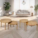BEARUT Wooden Round Nesting Coffee Tables Set of 2,Round End Table,Small Nesting Tables,Side Table,for for Living Room Bedroom Balcony by Solid Wood BEARUT