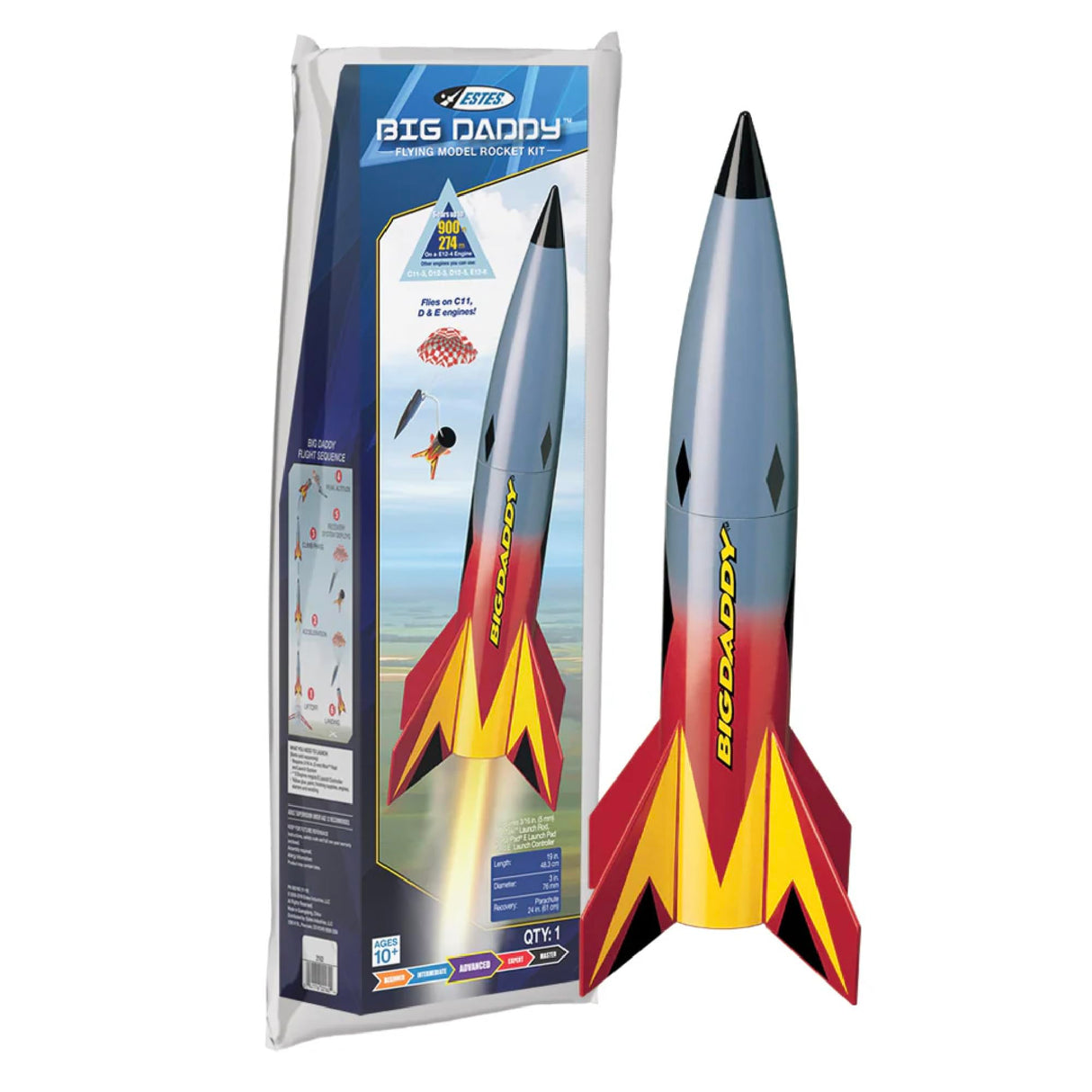 Estes 2162 Big Daddy Rocket-Building Kit, Advanced Flying-Rocket-Model Kit for Ages 10+ Estes