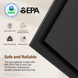 Iwell Storage Cabinet with Adjustable Shelf, Rattan Cabinet with Large Drawer, Sideboard Buffet Cabinet with Storage, Accent Cabinet, Bathroom Storage Cabinet for Dining Room, Entryway, Bedroom, Black Iwell