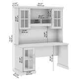 Bush Furniture Westbrook 60W Computer Desk with Hutch in White Ash | Farmhouse Desk for Home Office Workspace Bush Business Furniture